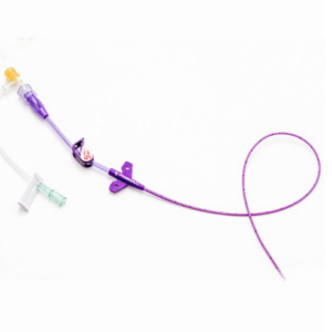 CATÉTER CENTRAL DE INSERCIÓN PERIFÉRICA. Catéter indicado para el acceso periférico a corto o largo plazo al sistema venoso central para la terapia intravenosa, para la inyección de medios de contraste y la monitorización de la presión venosa central. 4F un lumen Contenido: Envase con 1 o 5 piezas